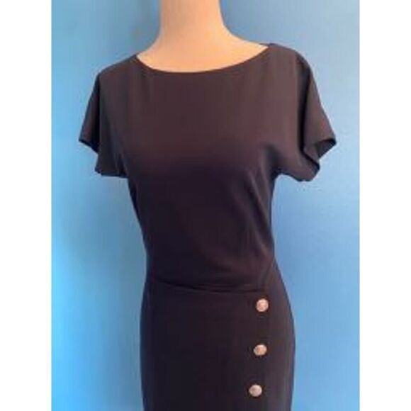 NWT Made in Portugal BOSS Hugo Boss Datera Minimalist Shift Dress Dark Blue 0 - Picture 4 of 12